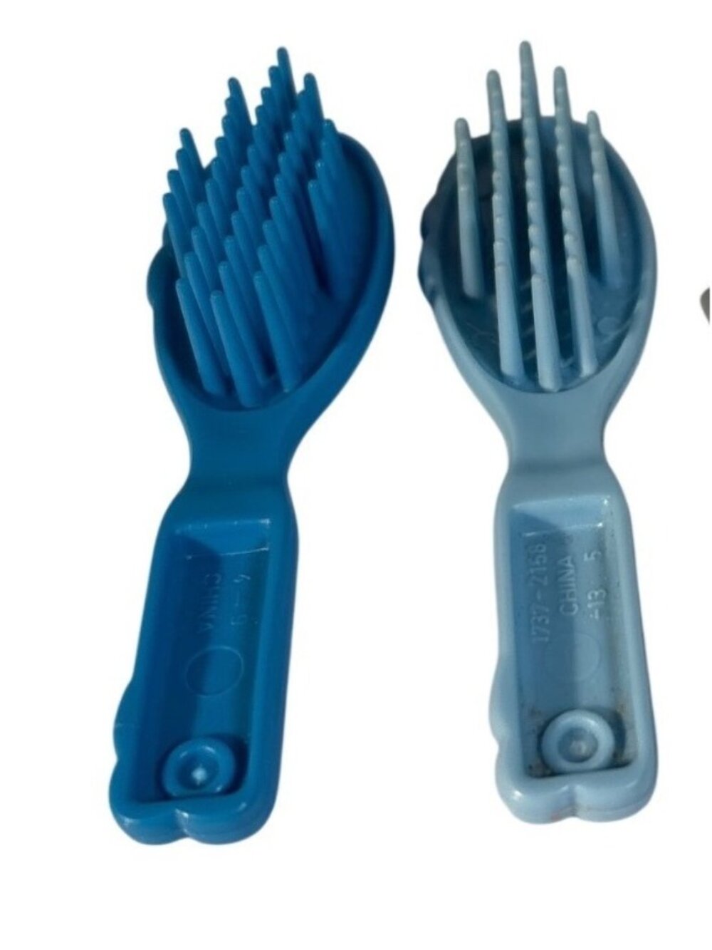 Vintage Barbie Doll Brushes Lot of 2 Blue 3.5” Shell Shaped